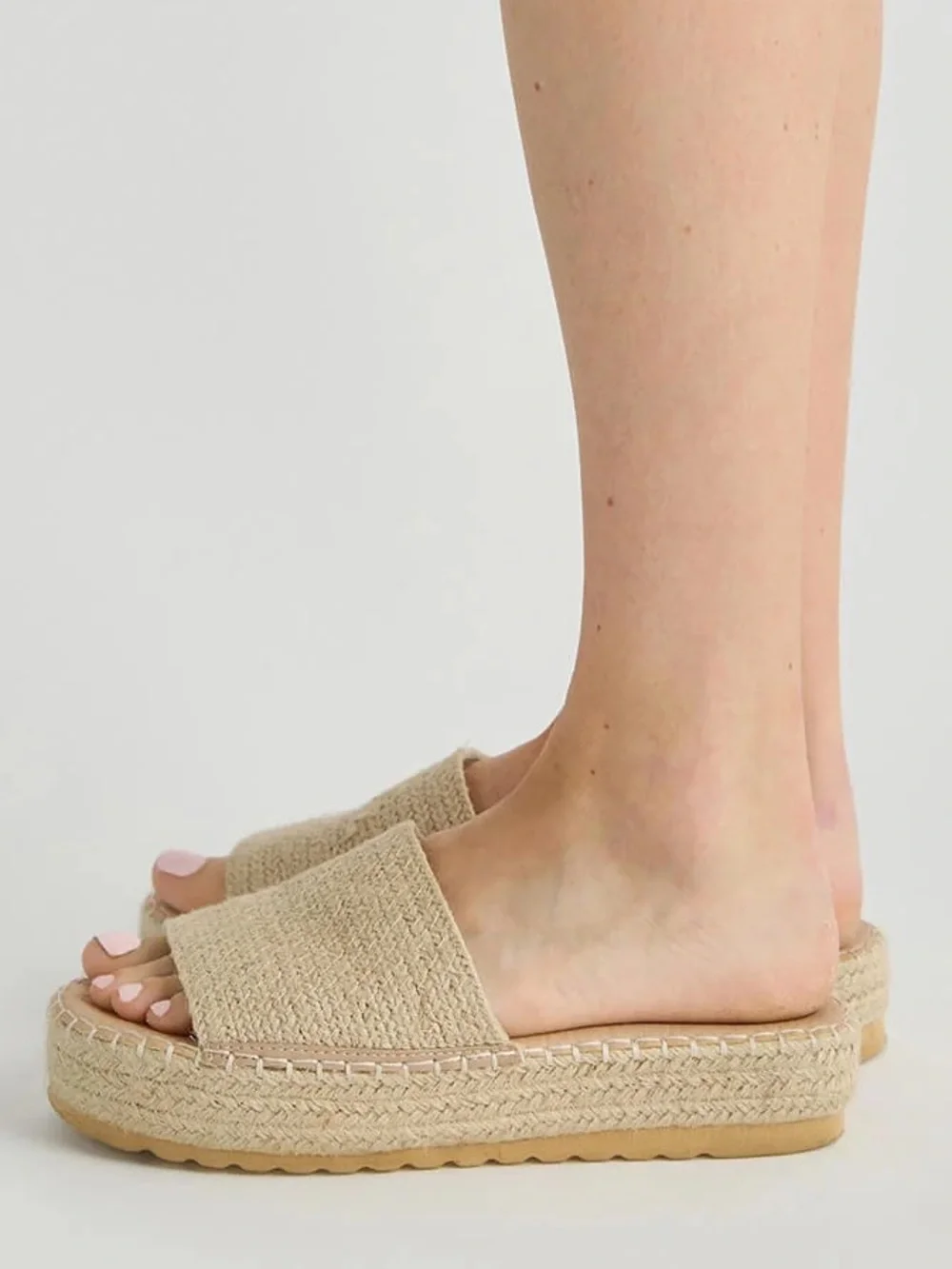 Matisse Beach Del Mar Platform Sandal Tan Woven Size 7